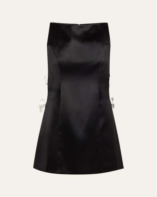 Nadine Satin Bow Mini Dress